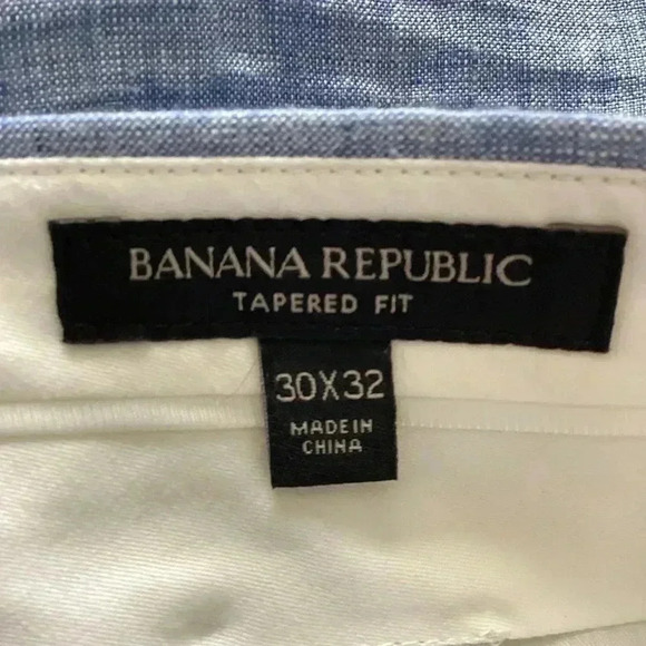 Banana Republic Tapered Fit 100% Linen Blue Pants Size 30X32 Trousers Career - Picture 10 of 12